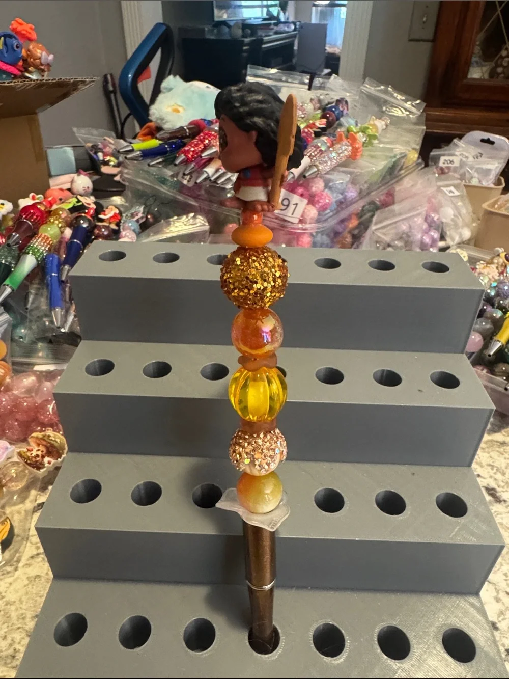 NWOT Disney Doorables Moana Beaded Pen Handmade by Me